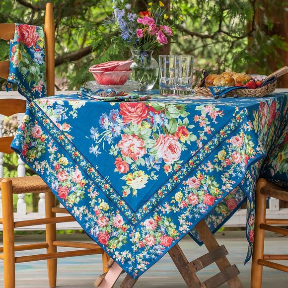 April Cornell Tablecloth Cottage Rose 54x54 NWT - Picture 1 of 4
